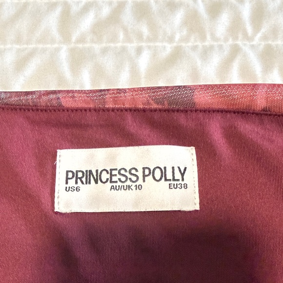 Princess Polly Floral Burgundy Skirt - Picture 2 of 3